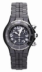 TechnoMarine Women's TCB02C MoonSun Ceramic Silver-Plated Black Watch