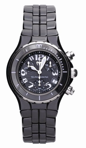 TechnoMarine Women s TCB02C MoonSun Ceramic Silver-Plated Black Watch