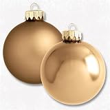 Club Pack of 88 Antique Gold Glass Ball Christmas Ornaments - Assorted Sizes