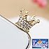 Islandoffer Crown Crystal Headphone Earphone 3.5mm Anti Dust Plug Cap Charm for Iphone 5s 5 4s 4 3gs Samsung Galaxy Note Ii 2 N7100 N7000 Siii S3 I9300 SII S2 I9100 HTC