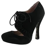 BETSEY JOHNSON Teaseey Suede Ruffle Oxford Womens Shoes