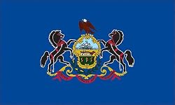 Valley Forge Nylon Pennsylvania State Flag, measures 3-Foot x 5-Foot