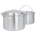 Bayou Classic Aluminum Stockpot with Lid and Basket - 24 qt.