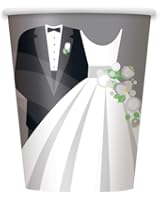 9oz Silver Wedding Paper Cups, 8ct
