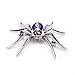 Dazzling Luxurious and Stylish Spider Clip Pin Brooch w/Rhinestone - Purple