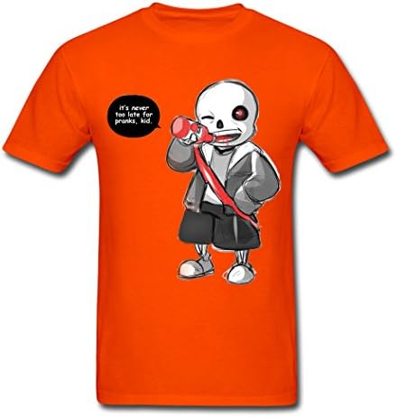 PEILIN Comfortable Wonderful Video Art Game Undertale Sans Orange Men's T-Shirt Medium