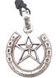 Good Luck Lucky Horse Shoe Star Pewter Pendant Necklace