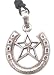 Good Luck Lucky Horse Shoe Star Pewter Pendant Necklace