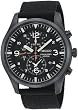 Seiko #SNDA65 Men's Black IP Military Nylon Strap Chronograph Watch