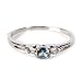 : STERLING SILVER RING AQUA BLUE CZ