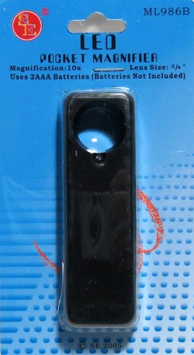 2 New 10 X Pocket Magnifier with LED Light Magnifying !