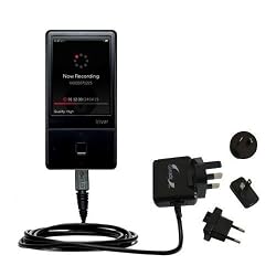 Advanced iRiver E100 International Wall AC 2A Charger - Powerful 10W charging, built with Gomadic Brand TipExchange Technology, for worldwide use