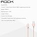 [Apple MFI Certified] Rock 3.3ft/1M Nylon Braided Tangle-Free Aluminum Casing 8-pin Lightning to USB Sync/Charger Cable for iPhone 7/7 Plus/6s/6s Plus/6/6 Plus, iPad 4/Pro/Air/Mini -Retail- Rose Pink