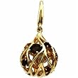14K Yellow Gold Mullticolor Gemstone Charm Pendant