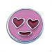 Slider Charms Dangle 8 mm - Smile Face pink with heart eyes, jewellery making kits