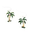 Silvertone Palm Tree Fashion Drop Earrings