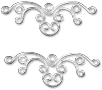 Silver Plated Ornate Connector Link 35.5mm (2)