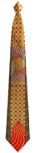 Red & Gold Scallops Print tie