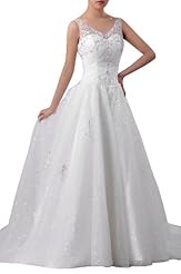 V-neck Tulle Sleeveless Lace-Up  Dress