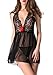 Avidlove Women's Sexy Lingerie Lace Mesh 2-Piece Halter Chemise with G-String