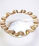 Antique Gold Large Ruffle Cake Plate by Annieglass