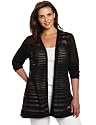 Kenneth Cole Women's Plus-Size Burnout Stripe Long Cardigan