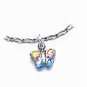 SCOUT Kinderschmuck, Collier 925 Sterling Silber, 35 cm inkl. 4cm Verlängerung, Schmetterling handemailliert