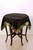 Black Sari Tablecloth / Linen / Topper - Custom made
