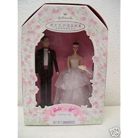Hallmark Keepsake Ornament Barbie and Ken Wedding Day Set of 2 Ornaments