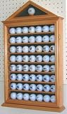 57 Golf Ball Display Case Cabinet, Novelty Gift, OAK Finish (GB57-OA)