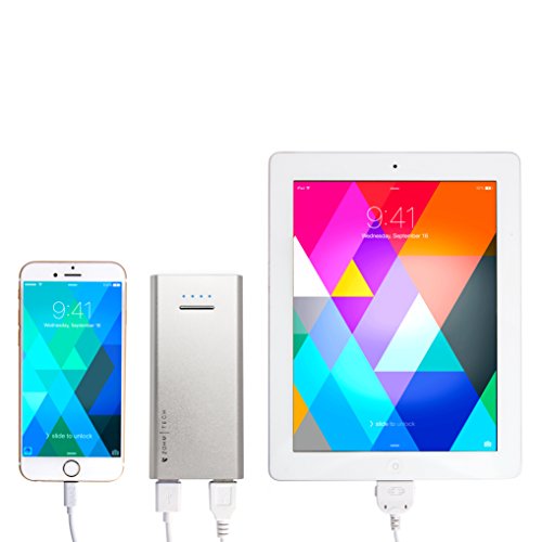 ZOHM TECH - PWRjack - 6000 mah Portable Charger - External Power Bank - Silver...