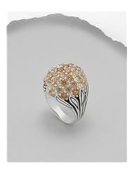 Goldenrod (Champagne) CZ Ring In 92.5 Sterling Silver