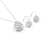 Mador - MAJ103 - Set Collier et Boucles dOreilles Femme - Métal Argenté  - 20 cm