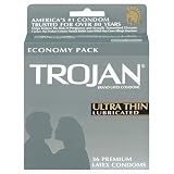 Trojan Ultra Thin Latex Condoms, Lubricated, 36-Count Boxes (Pack of 2)