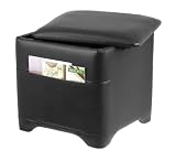 Square Storage Ottoman (Black) (17.32"H x 17.32"W x 17.32"D)