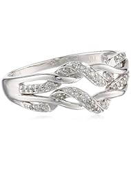 Sterling Silver Diamond Fashion Crossover Ring (1/6 cttw, H-I Color, I2 Clarity)