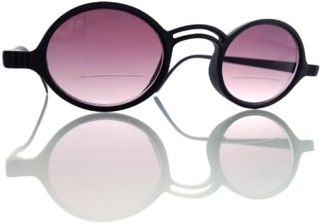 Bifocal Reading Sunglasses, Lennon Style, by ALPHA BOOMER (3.00, Black)
