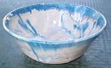 Teal Rim Pottery 12 inch Bowl