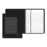 Mead 06591 Refillable business notebook cover, business card/pen holder, black, 11x8-1/2