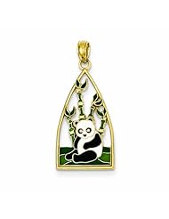 14k Gold Enameled Panda Bear Pendant