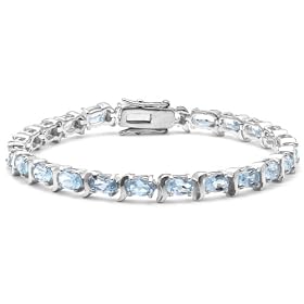 Blue Topaz Tennis Bracelet, Silver, 19cm Length, Model 8.22.4952