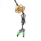 Hand Crafted Cellular Phone Charm - Onyx - Hourglass