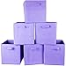Premium Storage Cube - Fabric Basket Bins - Organize Your Closet, Bedroom & Nursery (Purple Set of 6)
