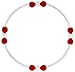 Jewelry : Sterling Silver Stretch Bangle, Triple Beads, 2 Coral colors 1 corrugated