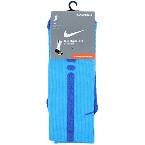 NIKE MENS HYPER ELITE DRI-FIT CREW SOCKS BLUE HERO GAME ROYAL SX4801-444 SZ L