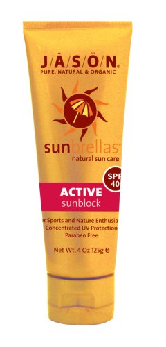 JASON Natural Cosmetics Sunbrellas Sport Natural Sunblock , SPF 45, 4 oz Bottles, (Pack of 2)