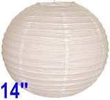 White Chinese/Japanese Paper Lantern/Lamp 14 Diameter - Just Artifacts Brand