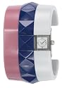 Diesel DZ5162 Acrylic Pink, Grey and Blue Bangle Watch