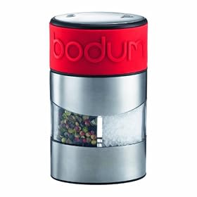 Bodum Twin Dual Salt and Pepper Grinder, Red: Kitchen &amp; Dining