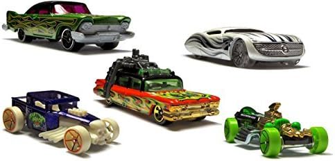 Ghostbusters Ecto-1 Hot Wheels Halloween Exclusive Set Bone Shaker, Rigor Motor, Gangster Grin, and '57 Plymouth Fury